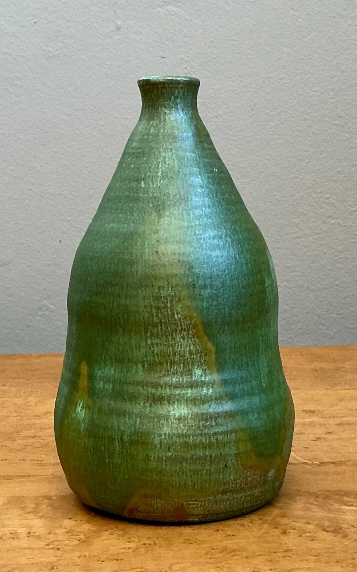 Vintage Green Glazed Studio Pottery Vase — additional photo 8