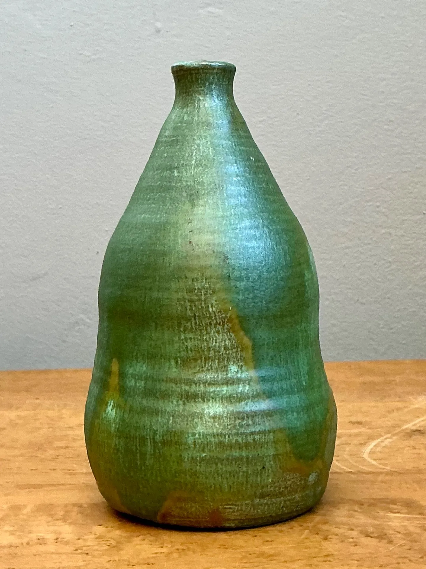 Vintage Green Glazed Studio Pottery Vase — additional photo 5