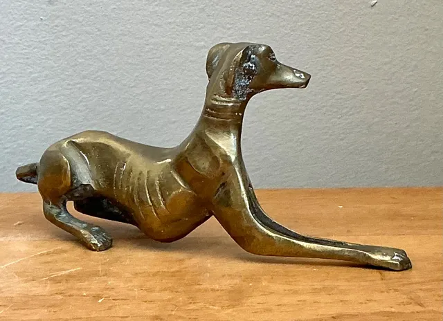 Vintage Brass Greyhound Sculpture — additional photo 7