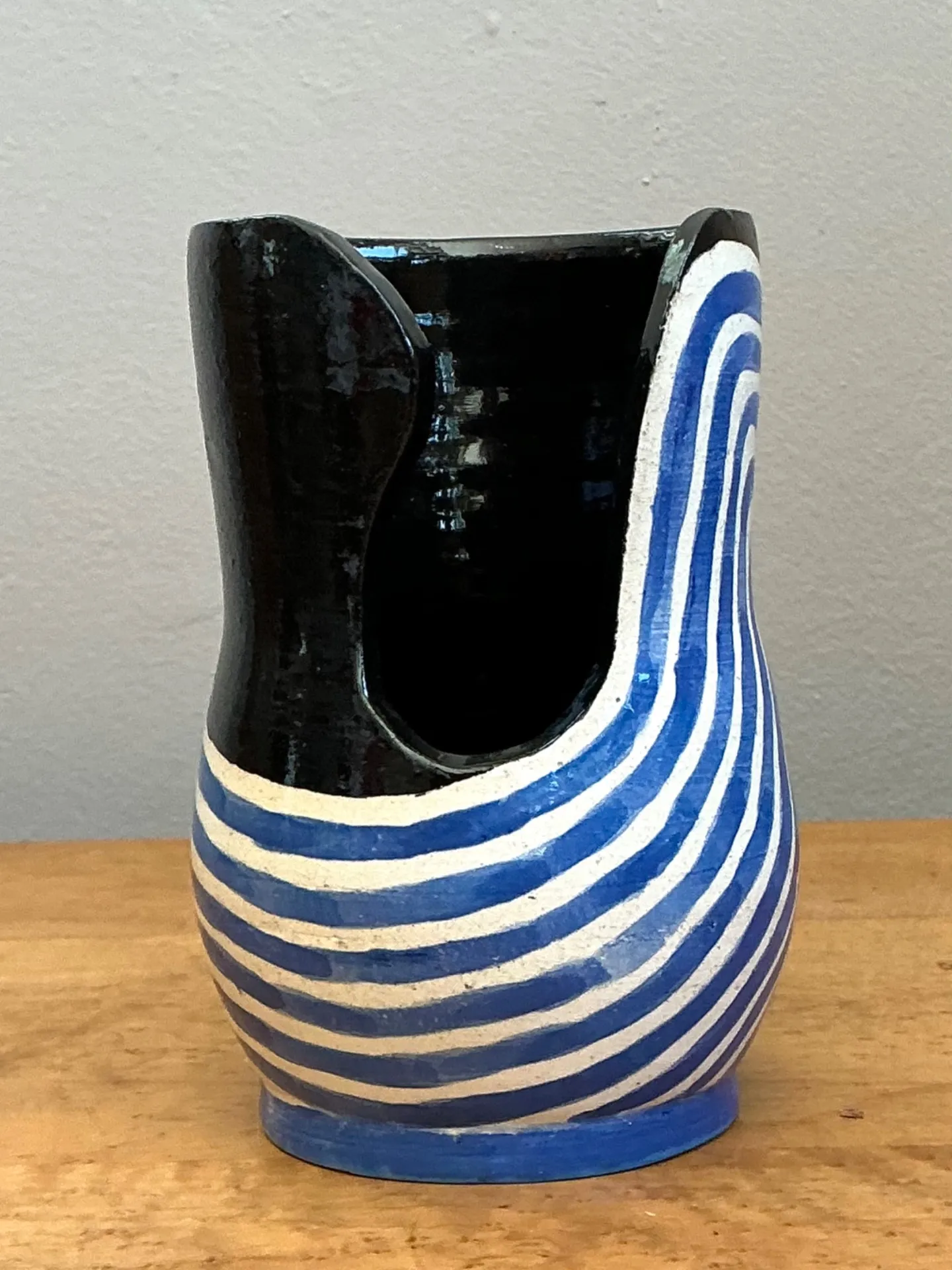 Vintage Abstract Studio Pottery Vase - Ceramic, 3.75W x 6H — additional photo 2