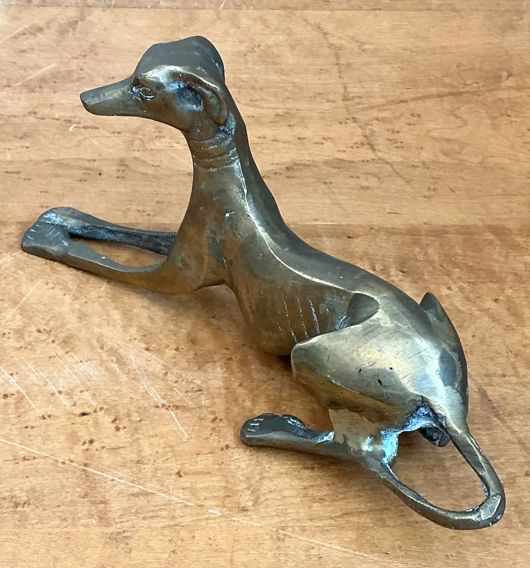 Vintage Brass Greyhound Sculpture — additional photo 1