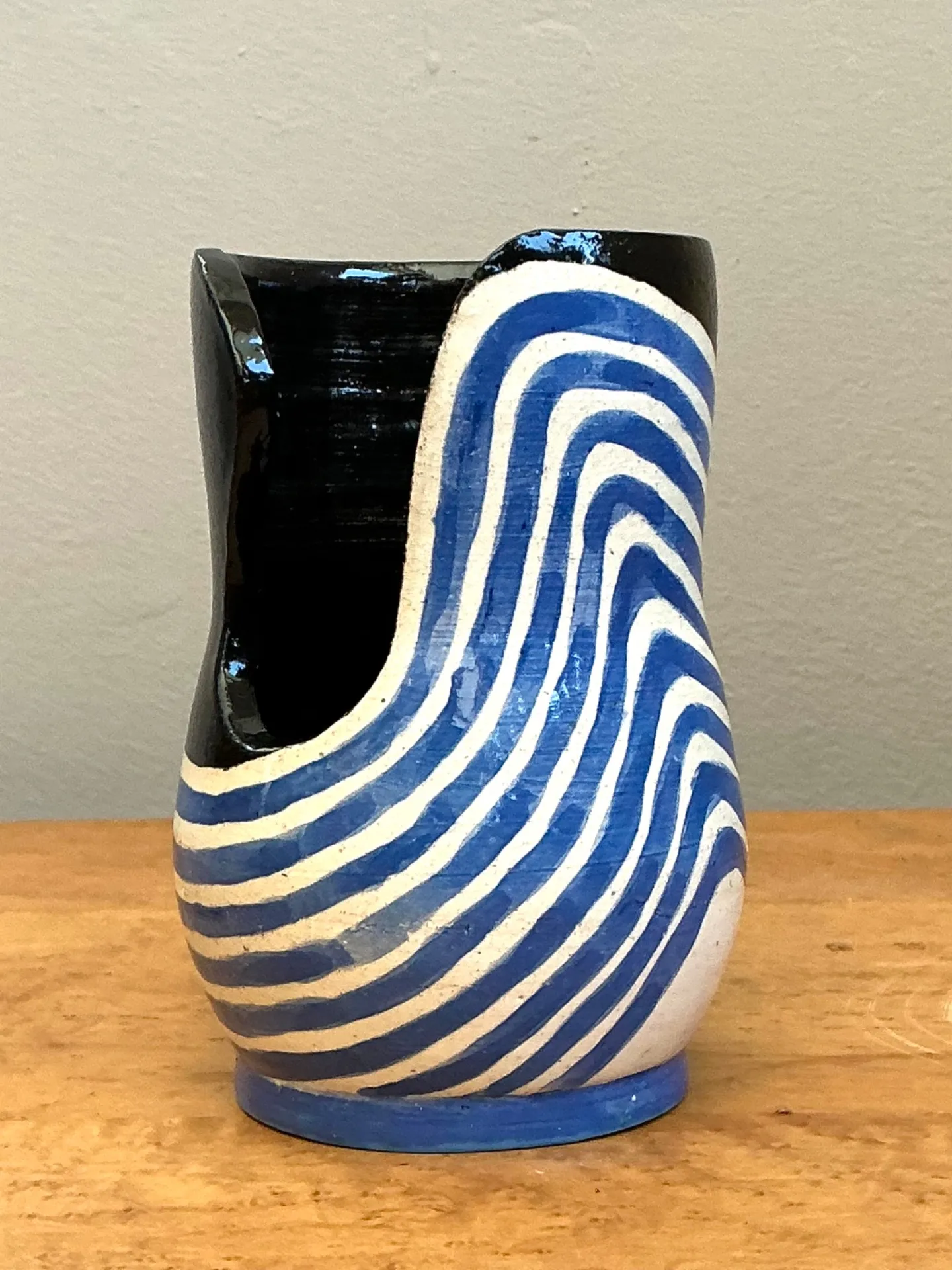 Vintage Abstract Studio Pottery Vase - Ceramic, 3.75W x 6H — additional photo 6