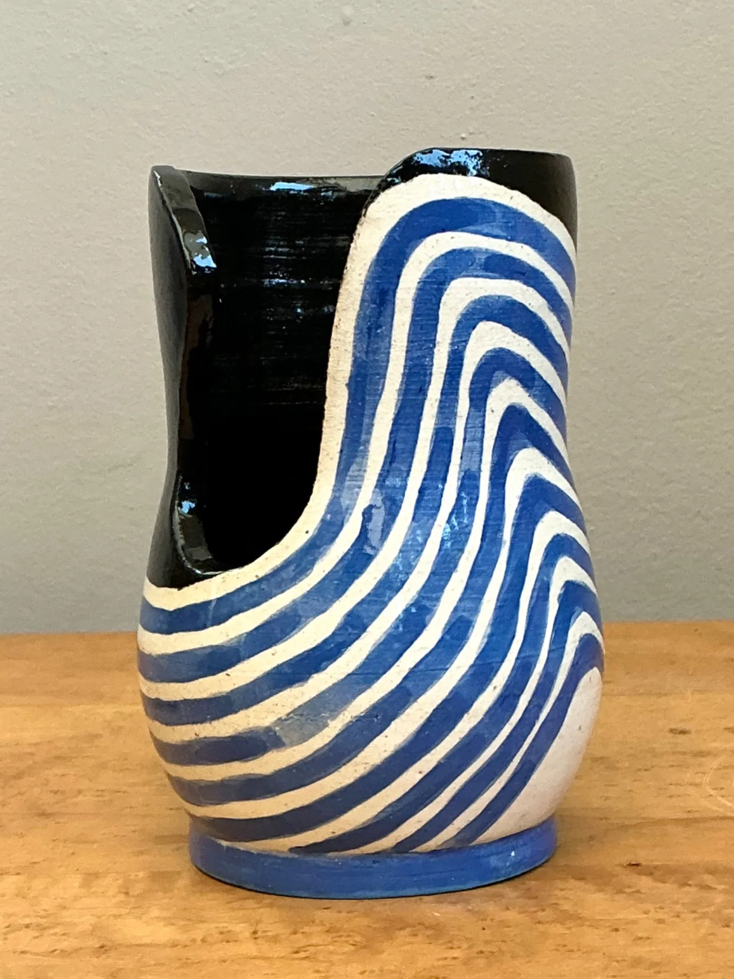 Vintage Abstract Studio Pottery Vase - Ceramic, 3.75W x 6H — additional photo 7