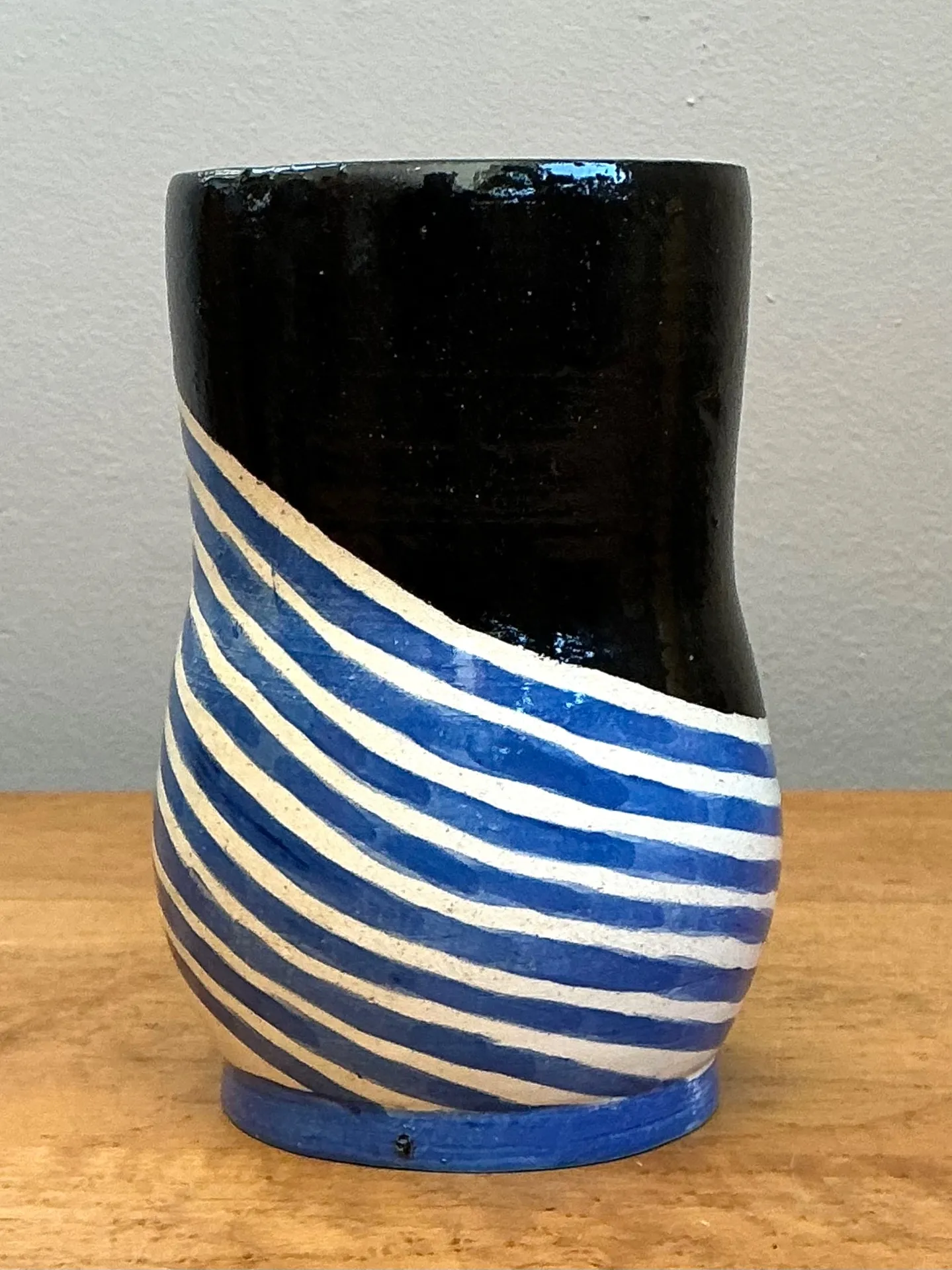 Vintage Abstract Studio Pottery Vase - Ceramic, 3.75W x 6H — additional photo 5