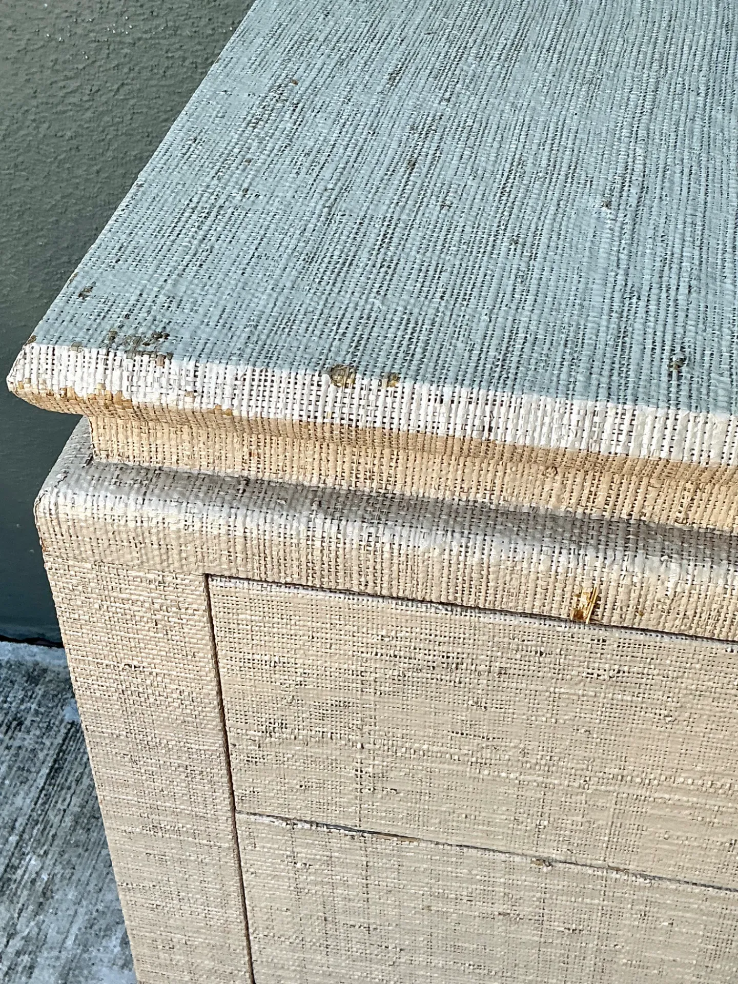 Vintage Grasscloth and Lucite Dresser — additional photo 5