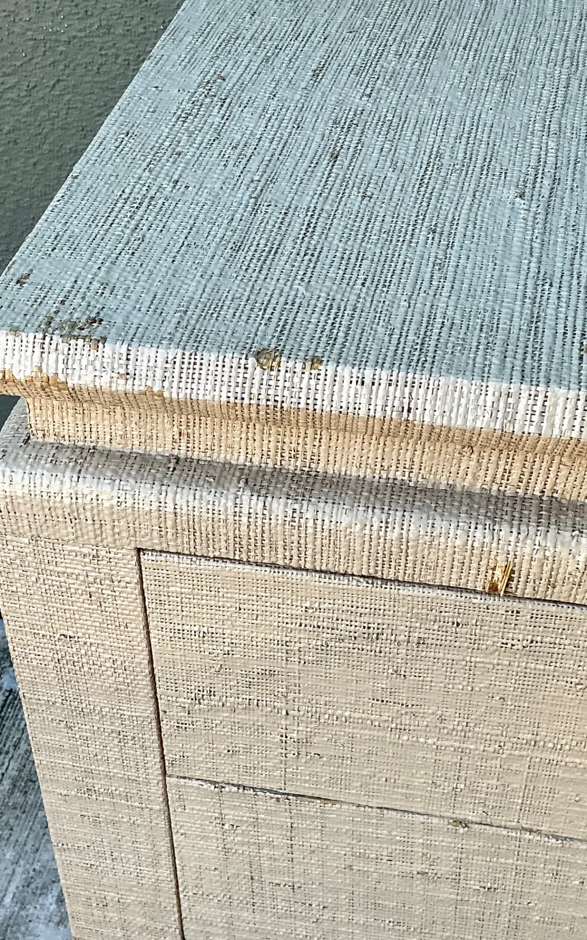 Vintage Grasscloth and Lucite Dresser — additional photo 5