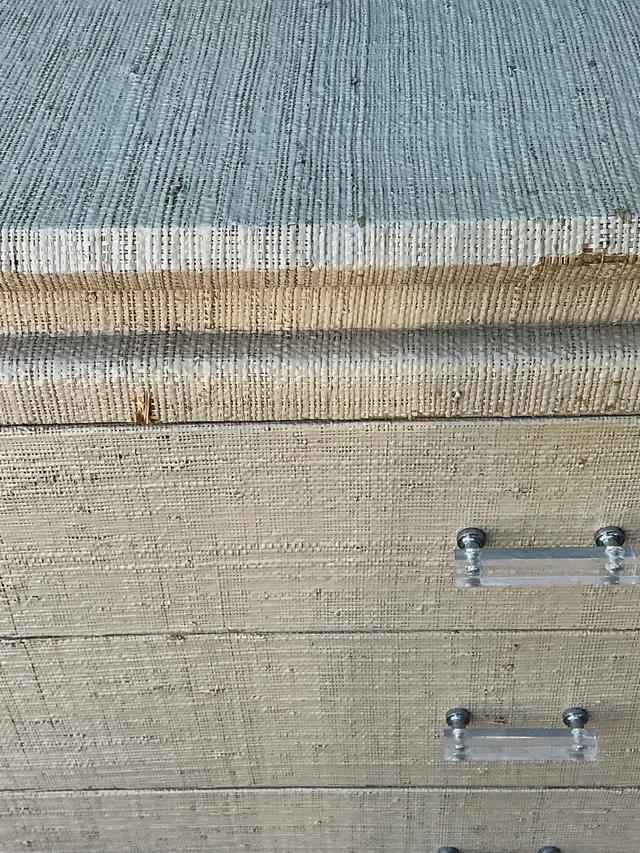 Vintage Grasscloth and Lucite Dresser — additional photo 3