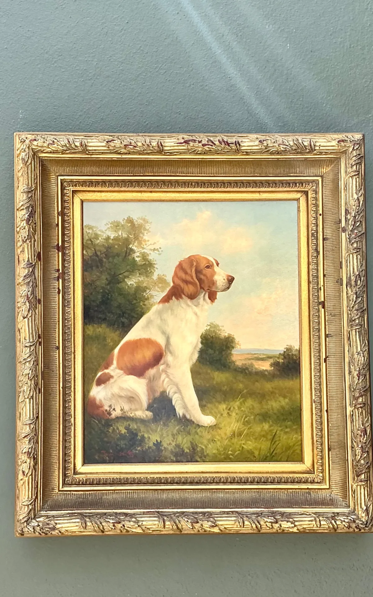 Vintage Landscape Oil Painting with Dog — additional photo 5