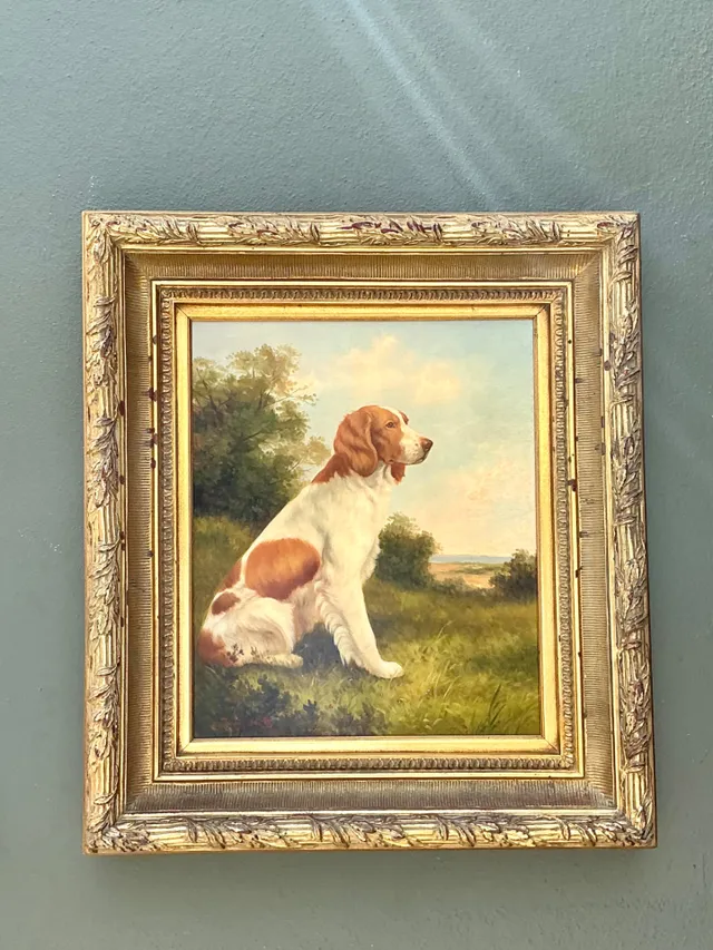 Vintage Landscape Oil Painting with Dog — additional photo 5