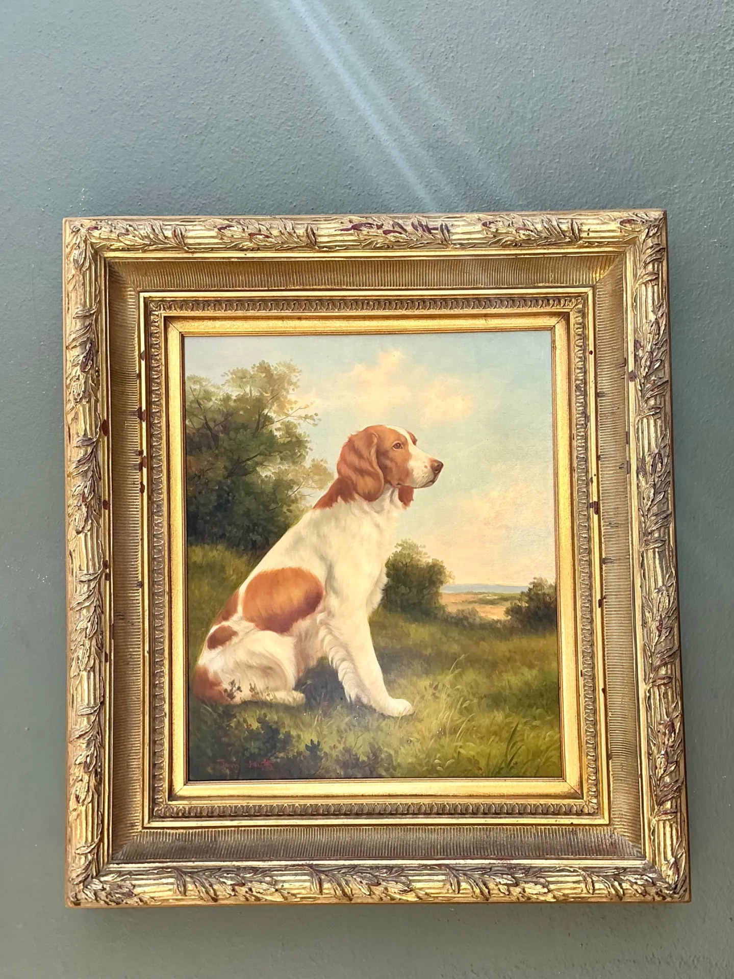 Vintage Landscape Oil Painting with Dog — additional photo 8
