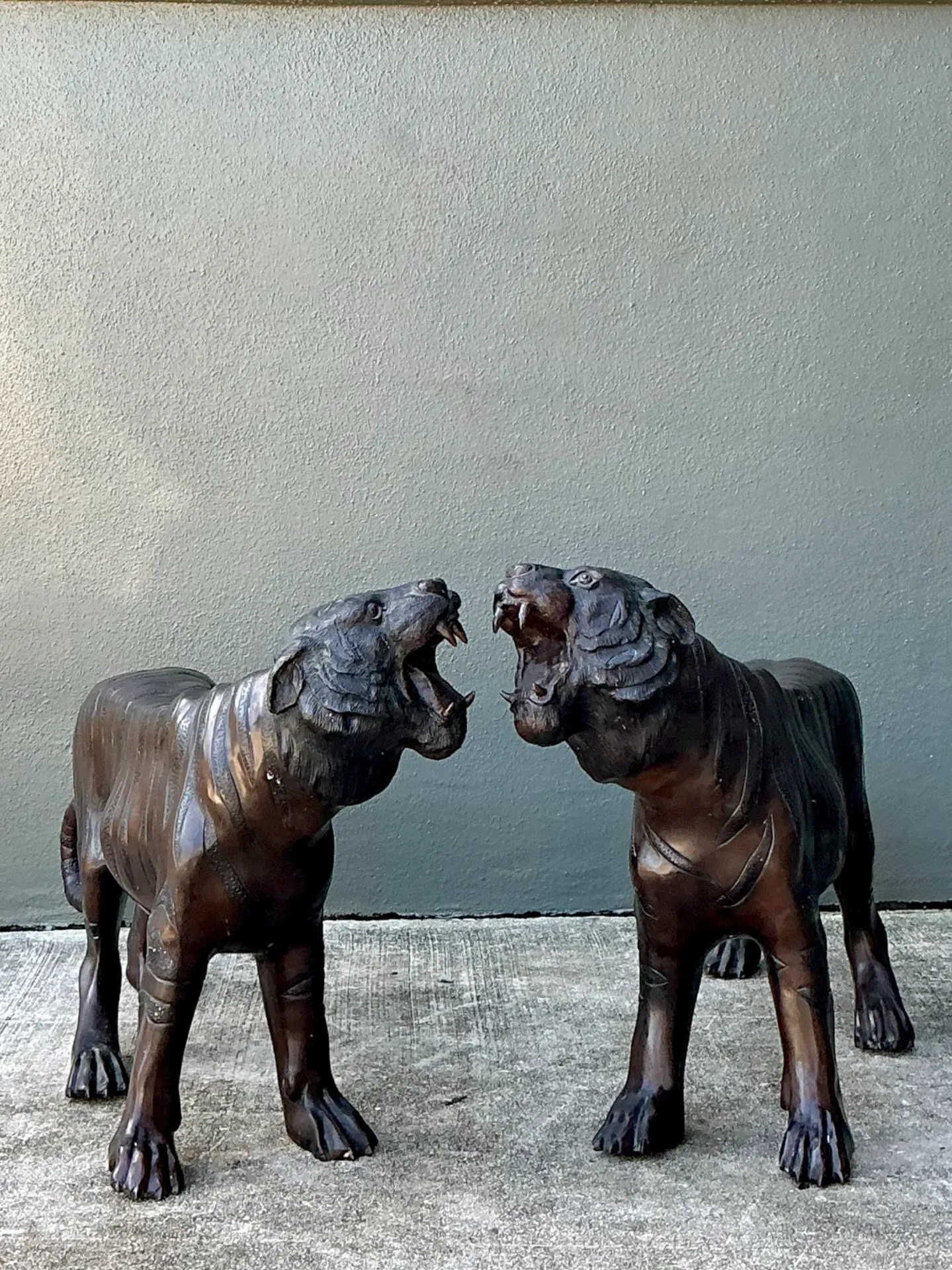 Vintage Bronze Tiger Sculptures - A Pair — additional photo 2