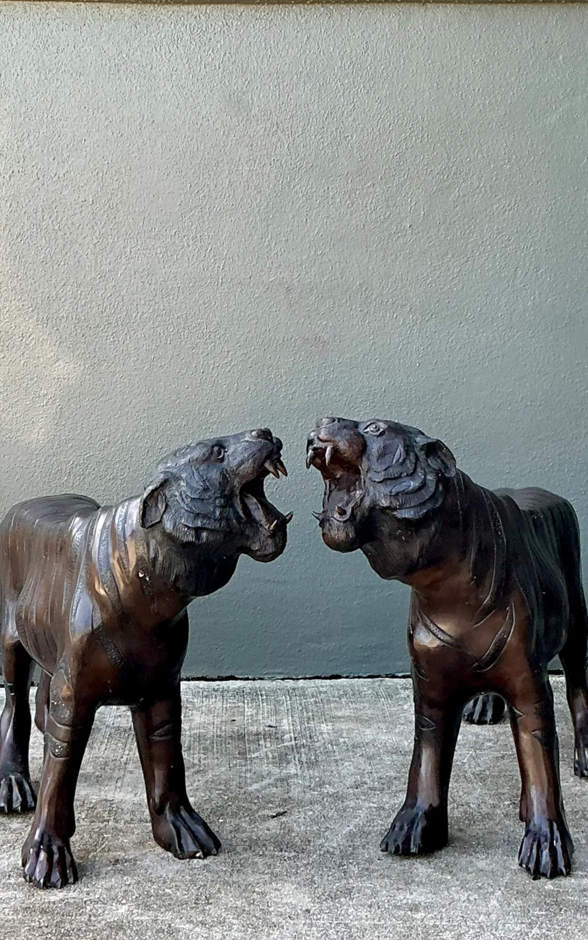 Vintage Bronze Tiger Sculptures - A Pair — additional photo 2