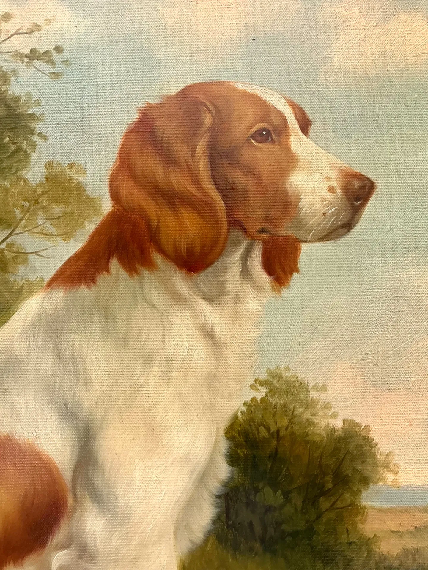 Vintage Landscape Oil Painting with Dog — additional photo 3