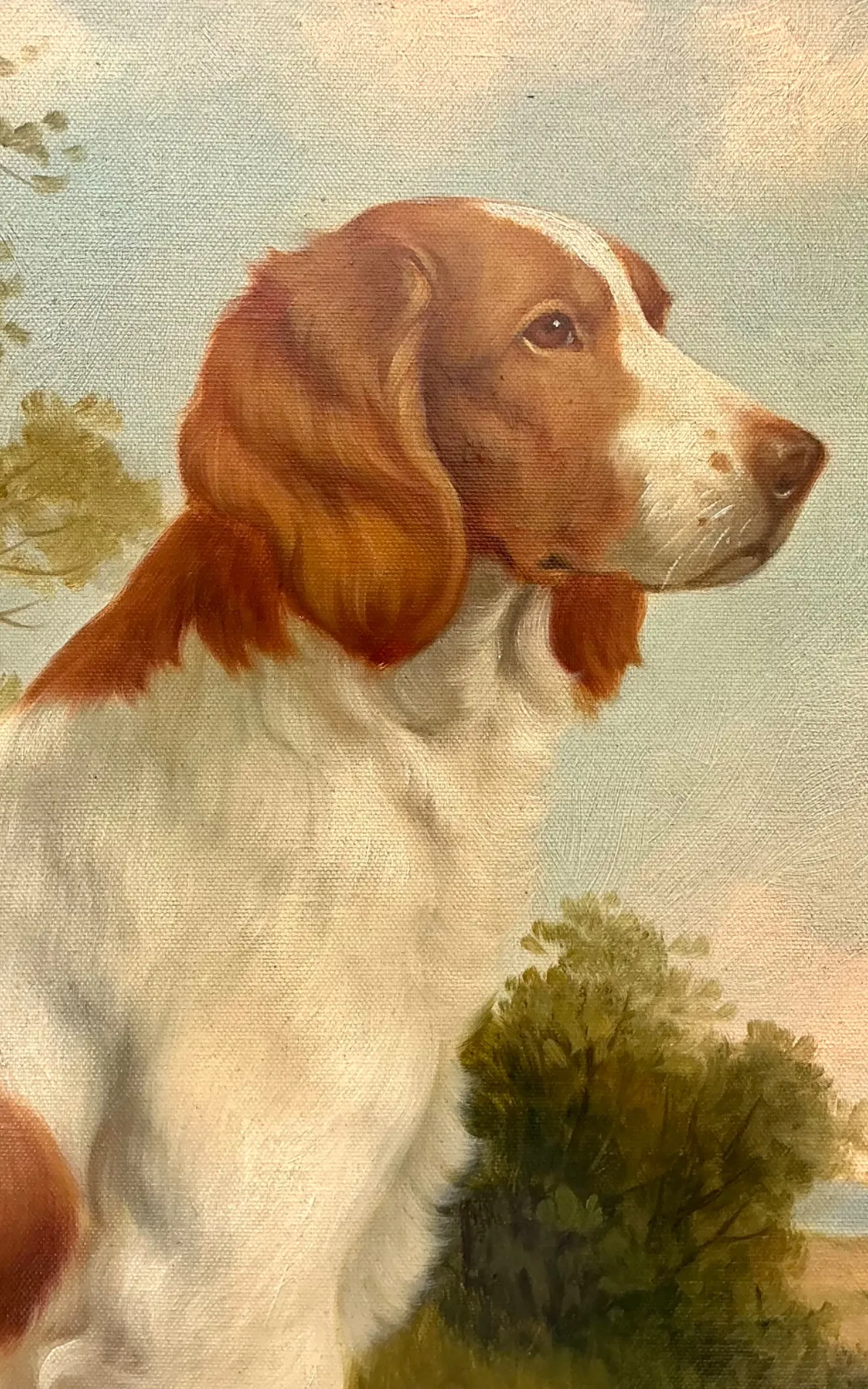 Vintage Landscape Oil Painting with Dog — additional photo 3