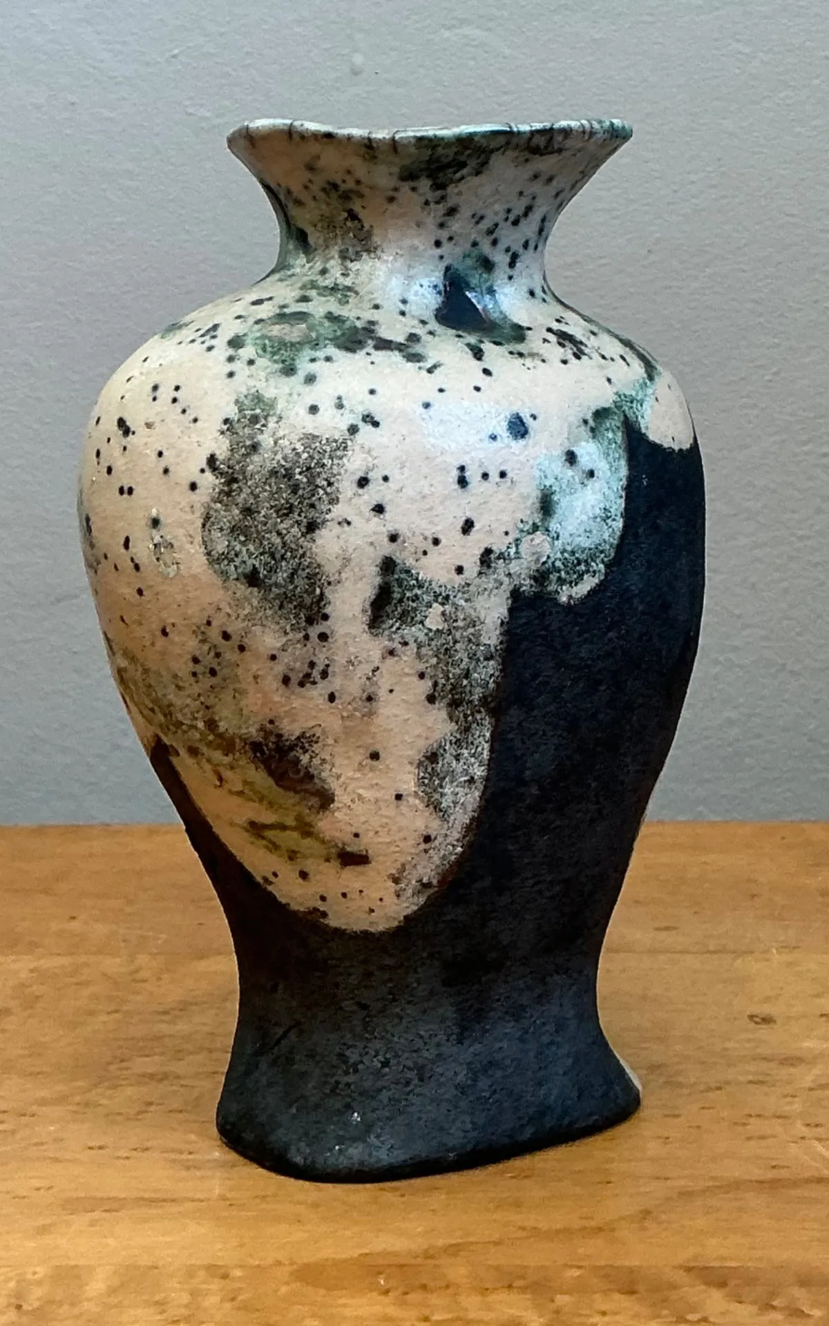 Vintage Abstract Glazed Ceramic Vase