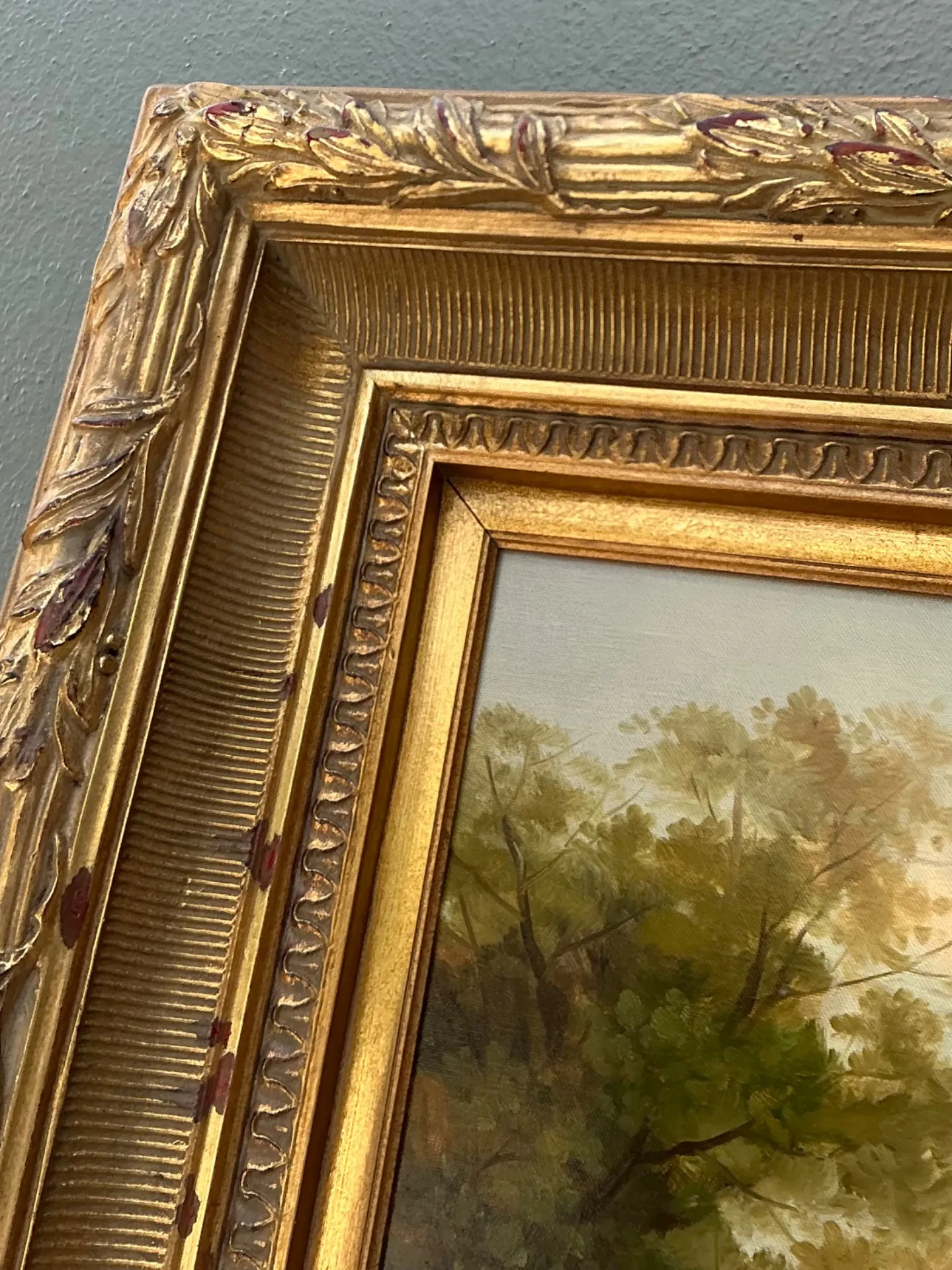 Vintage Landscape Oil Painting with Dog — additional photo 6