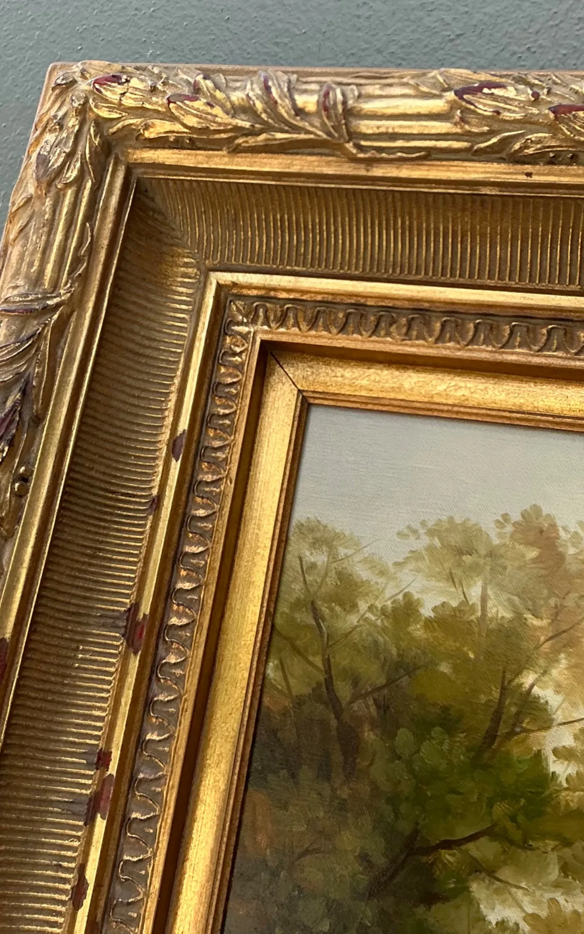 Vintage Landscape Oil Painting with Dog — additional photo 6