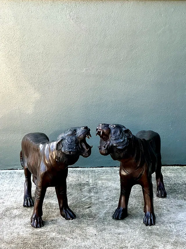Vintage Bronze Tiger Sculptures - A Pair — additional photo 8