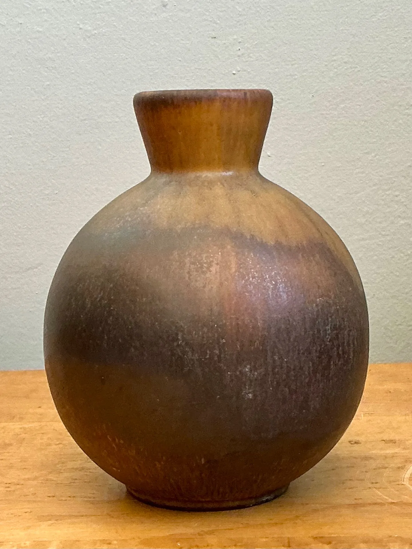 Vintage Brown Glazed Ceramic Vase — additional photo 6