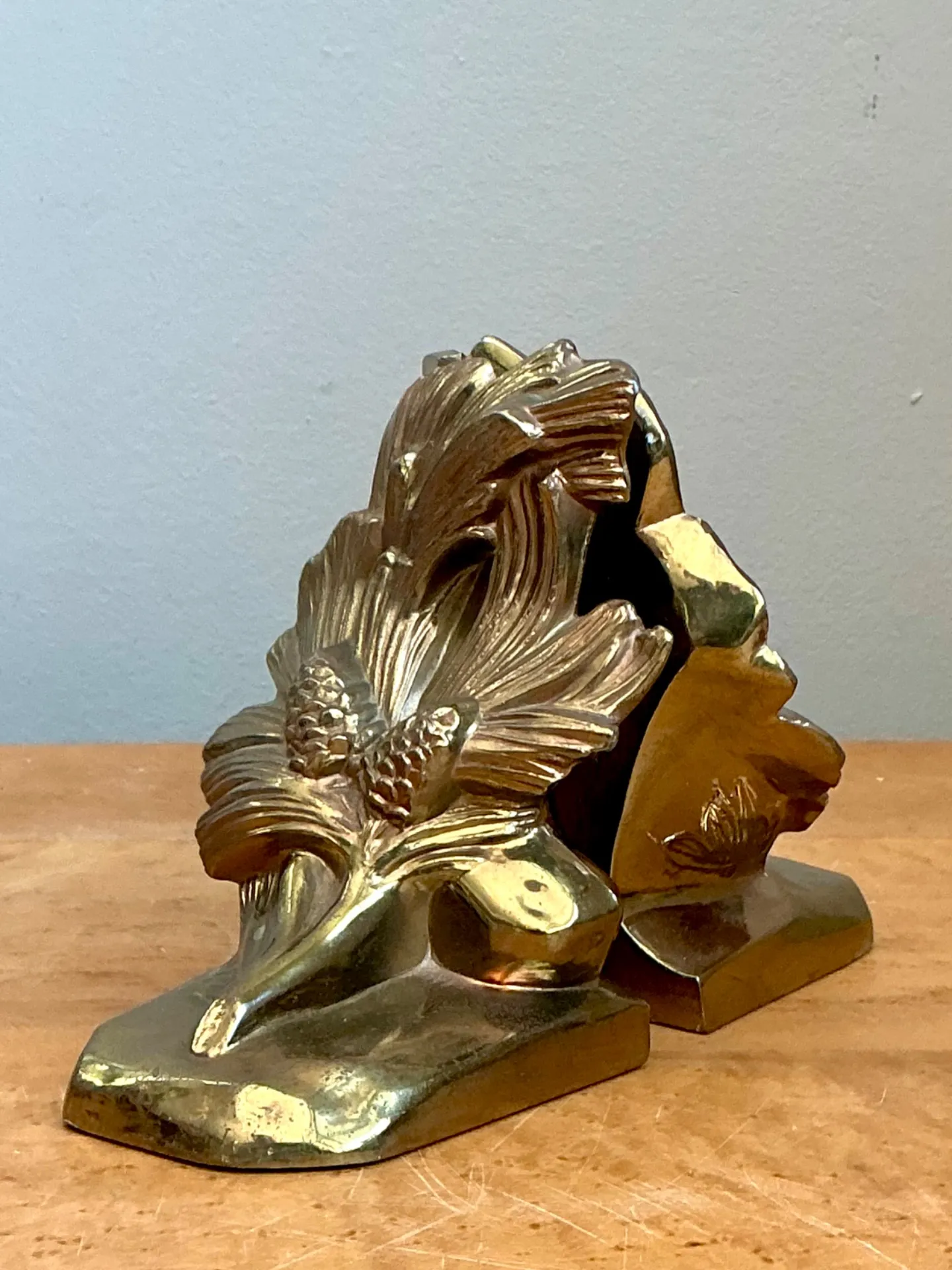 Vintage Brass Pinecone Bookends — additional photo 5