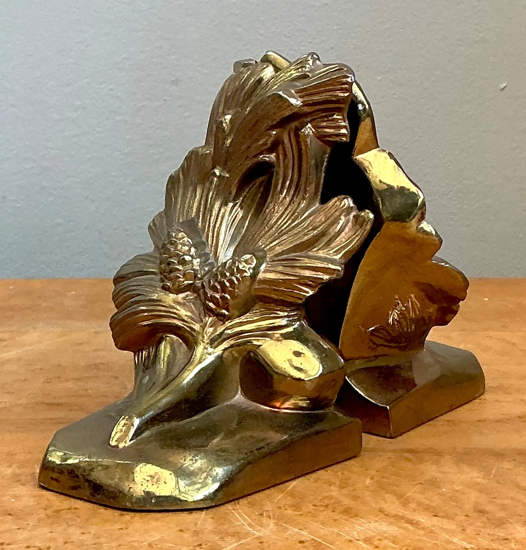 Vintage Brass Pinecone Bookends — additional photo 4