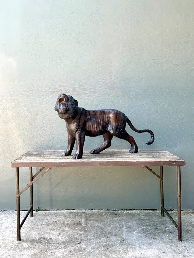 Vintage Bronze Tiger Sculptures - A Pair — additional photo 6