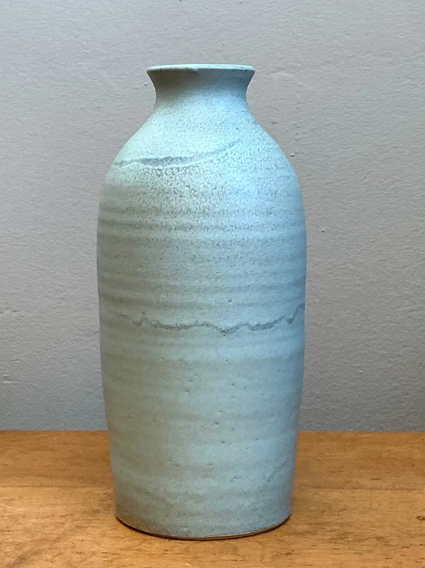 Vintage Blue Glazed Studio Pottery Vase — additional photo 5