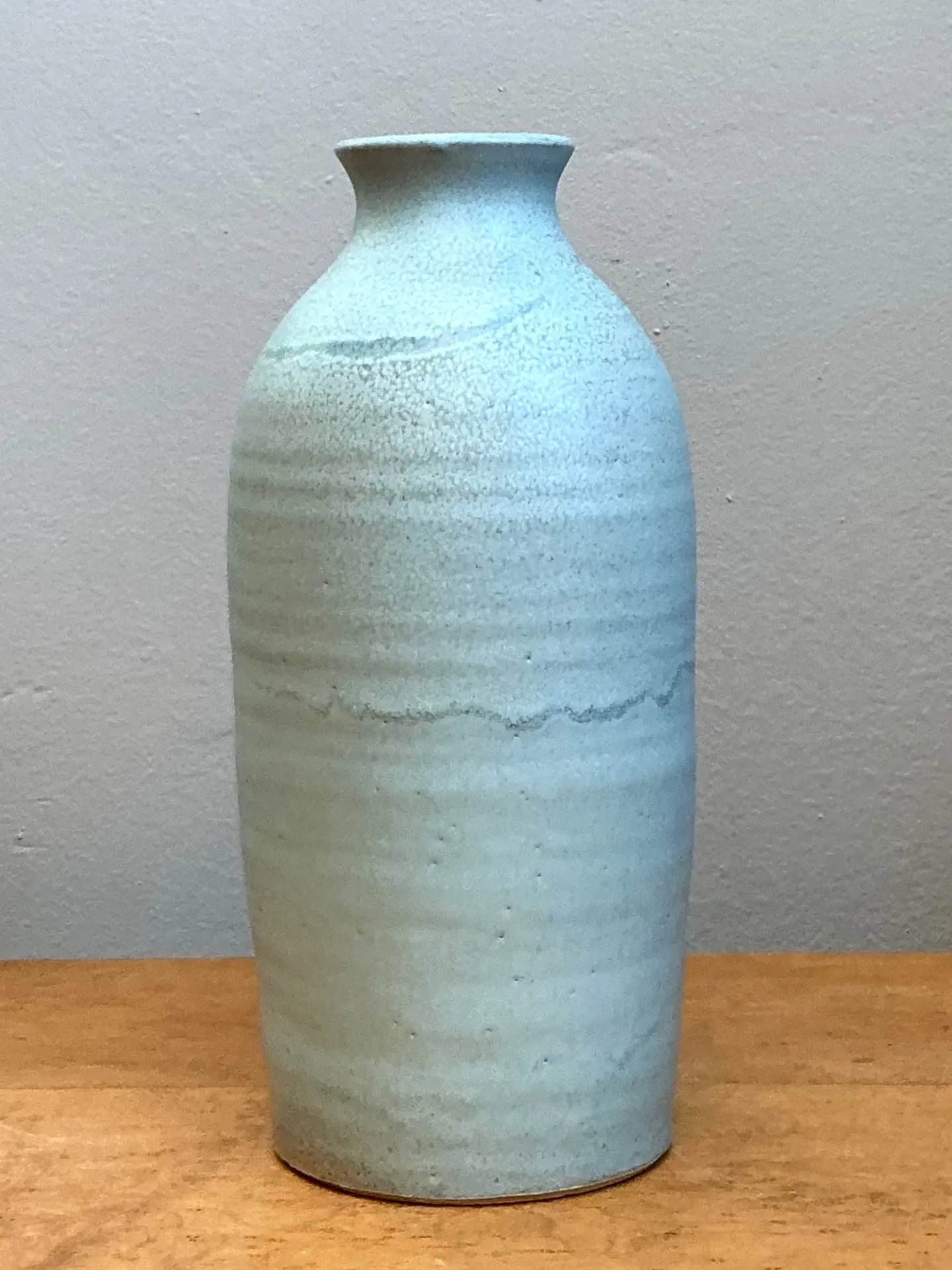 Vintage Blue Glazed Studio Pottery Vase — additional photo 6