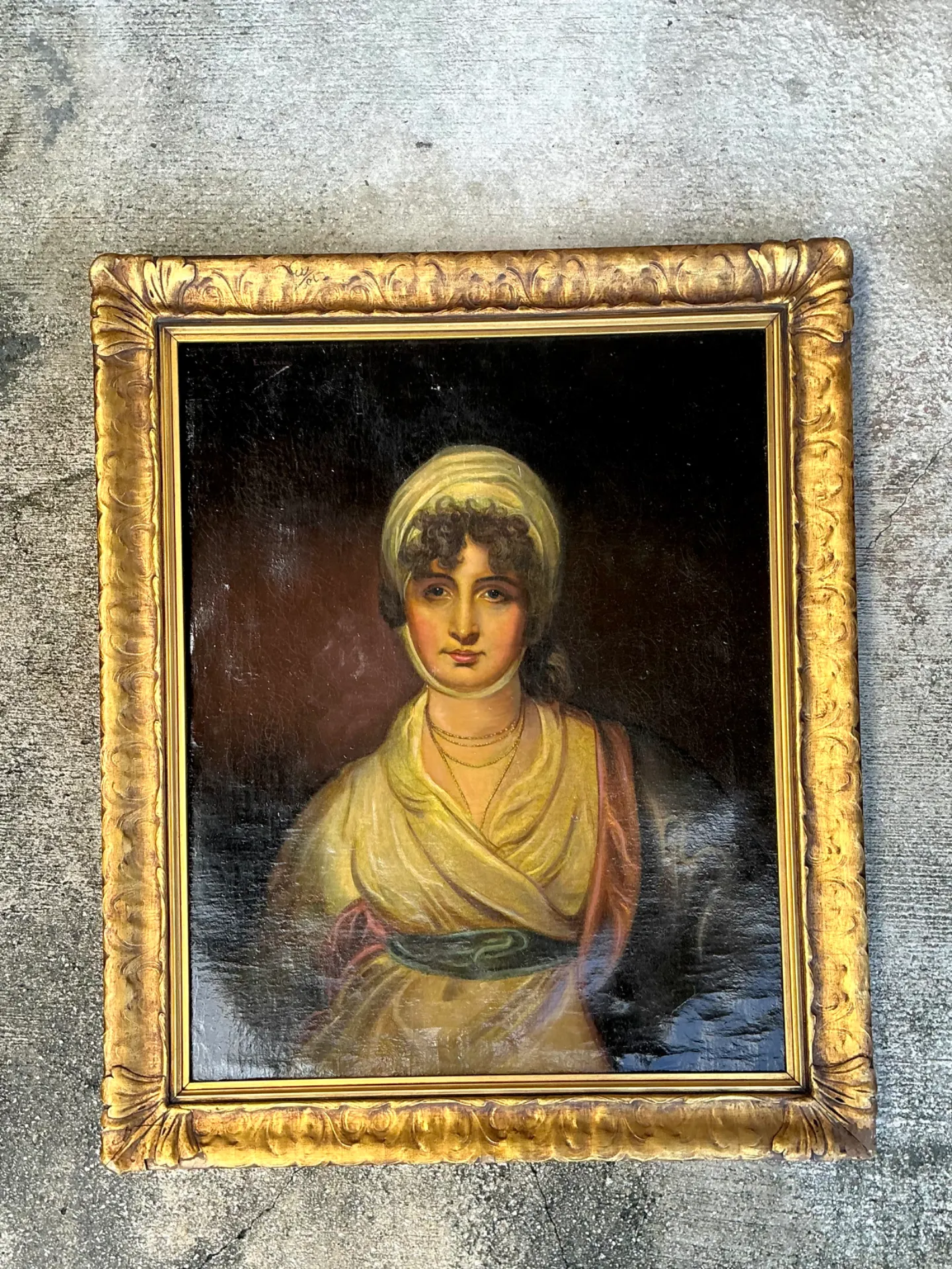 19th Century Framed Oil Portrait Painting — additional photo 1