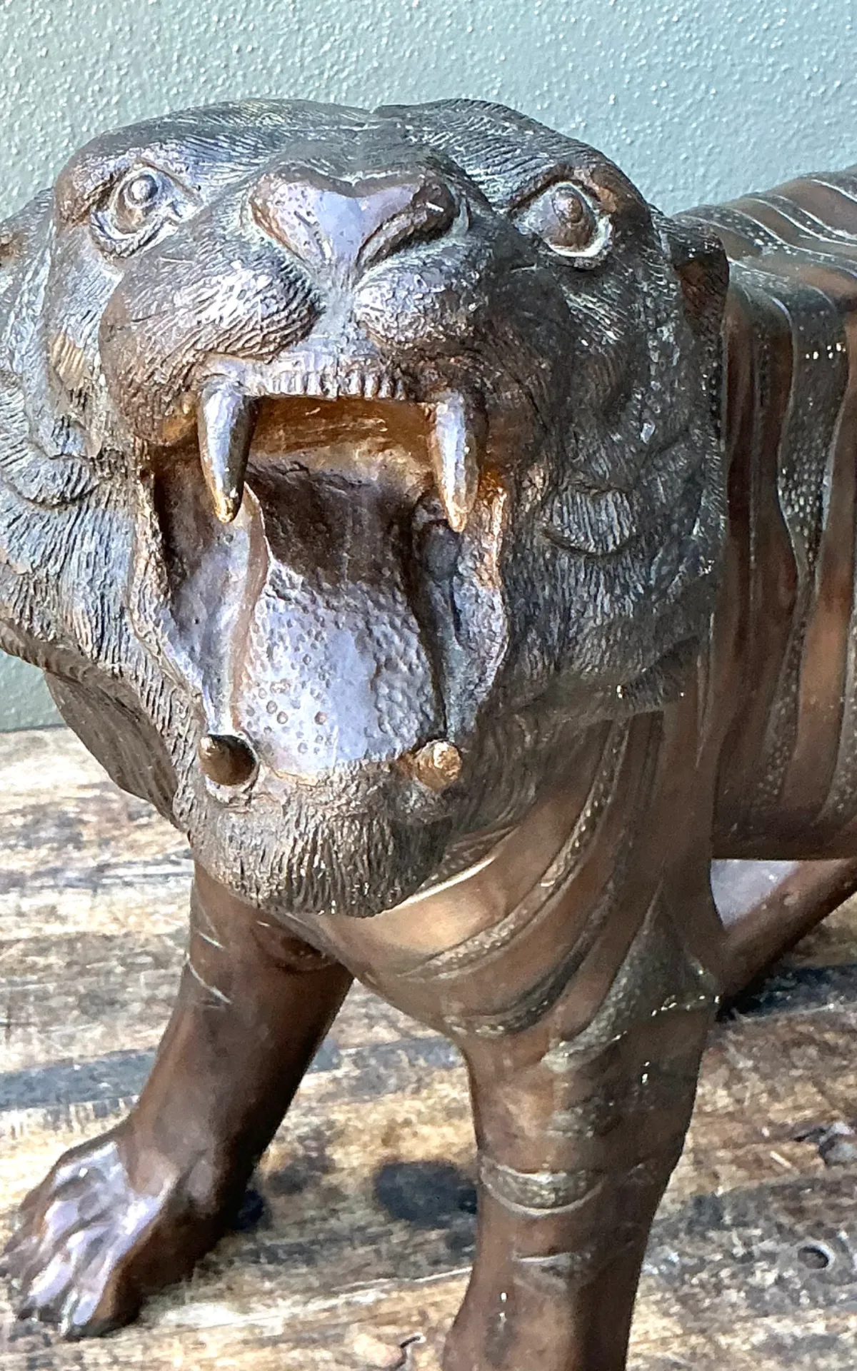 Vintage Bronze Tiger Sculptures - A Pair — additional photo 4