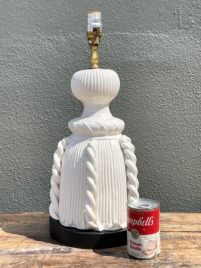 Vintage Ceramic Rope Detail Table Lamp — additional photo 2