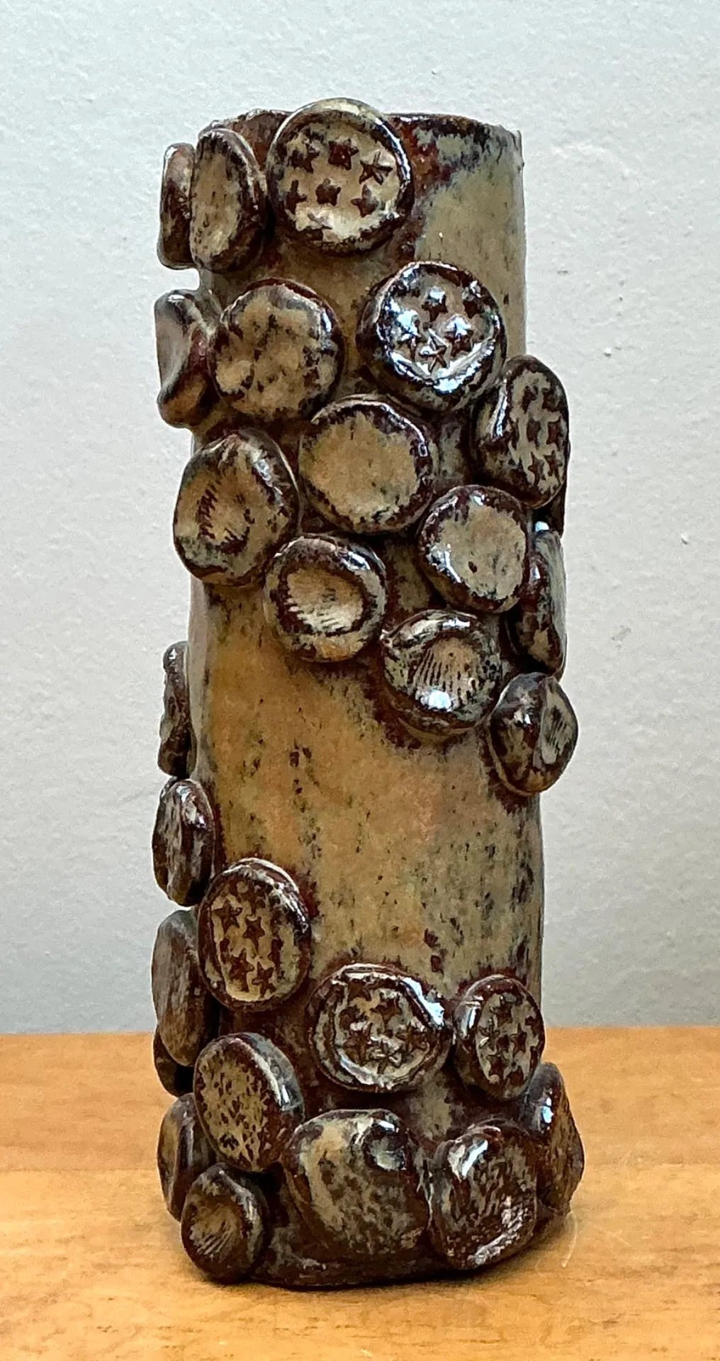 Vintage Original Studio Pottery Stars And Shells Vase — additional photo 6