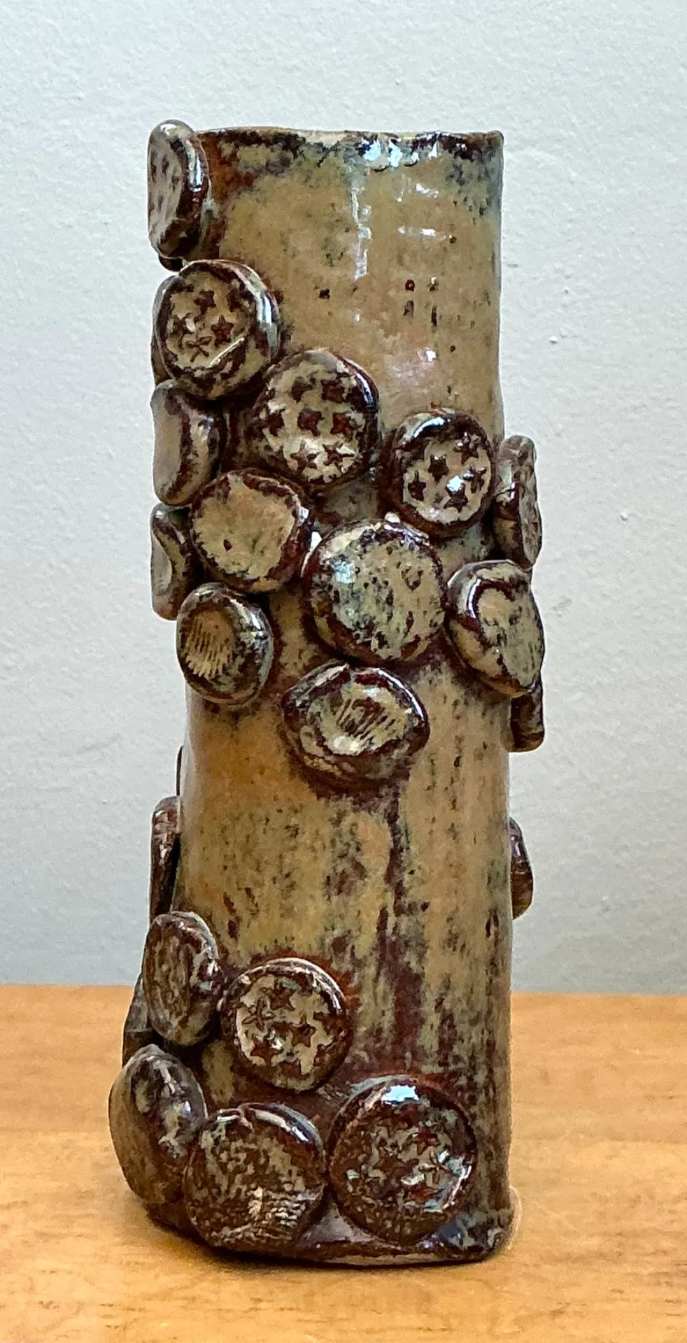 Vintage Original Studio Pottery Stars And Shells Vase — additional photo 4