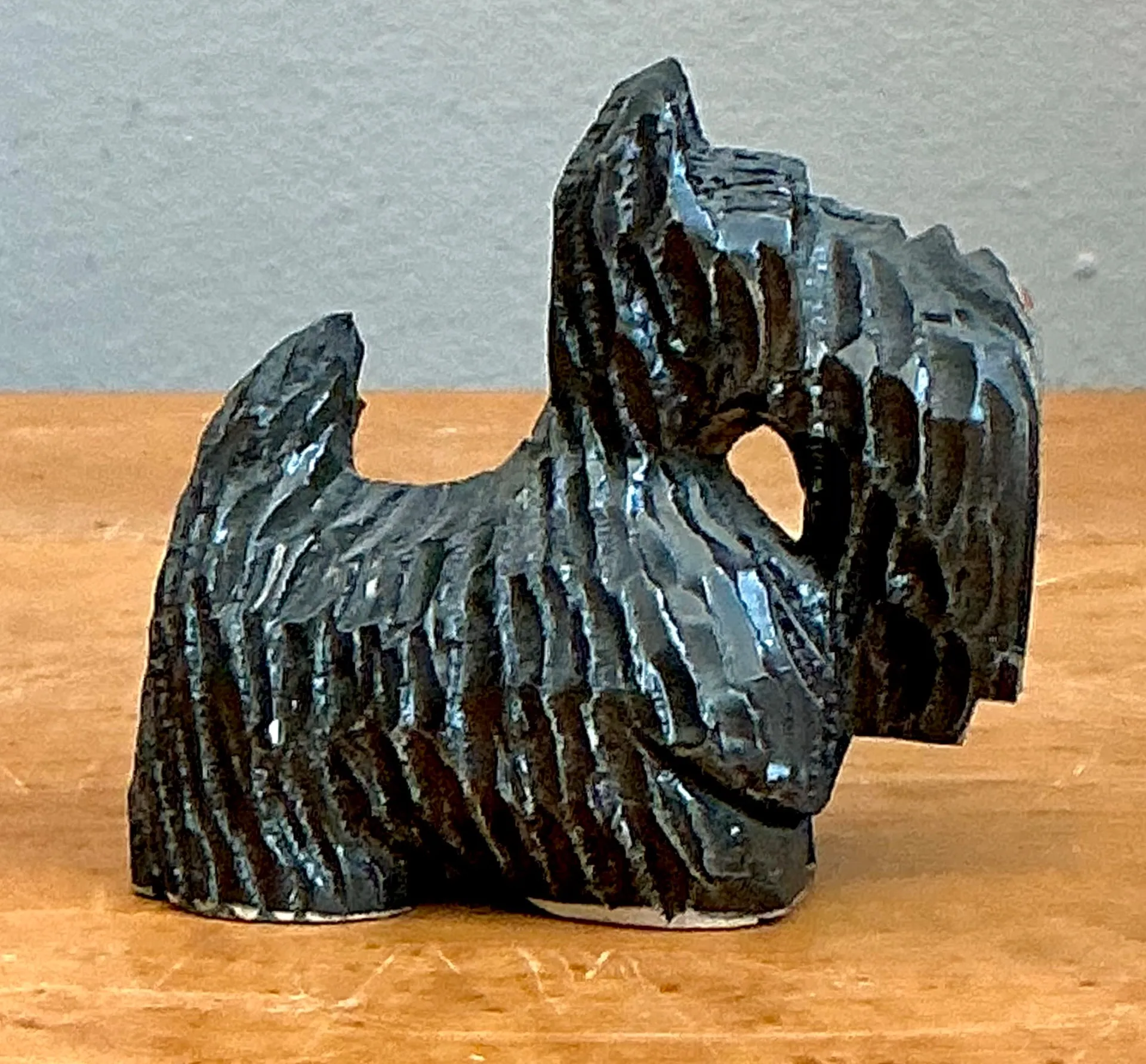 Vintage Wood Terrier Figurine — additional photo 2