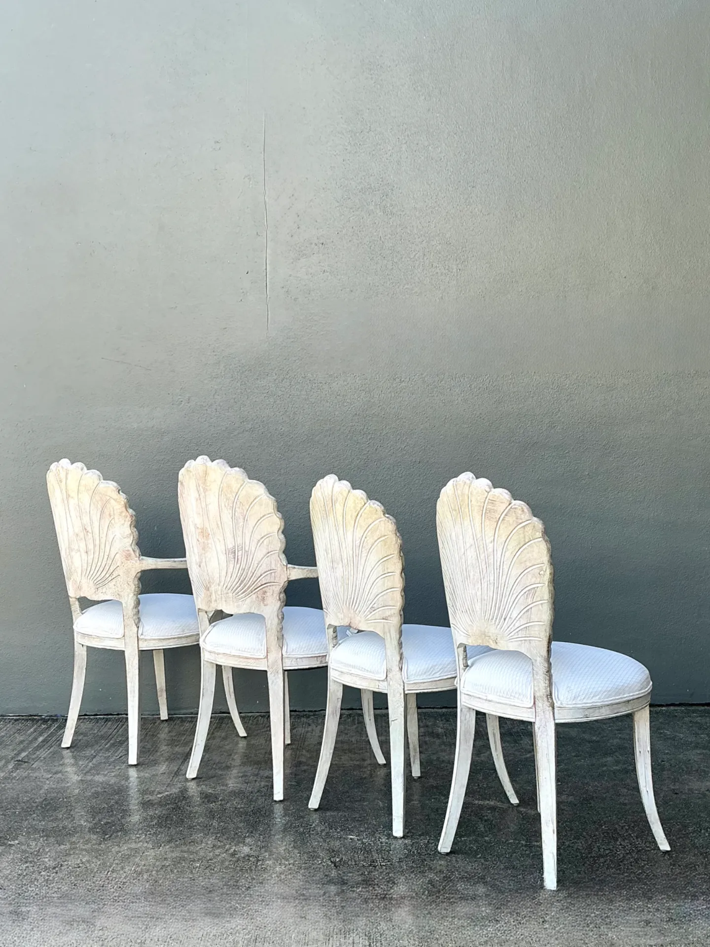 Vintage Carved Wood Shell Back Dining Chairs - Set Of 4 — additional photo 8