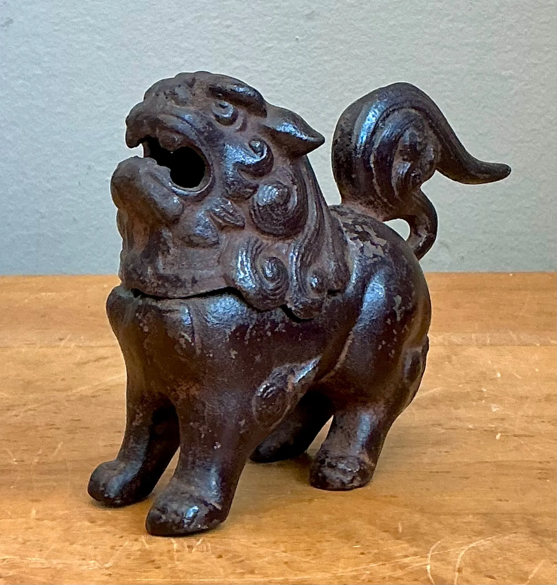 Vintage Metal Guardian Lion Incensario — additional photo 2