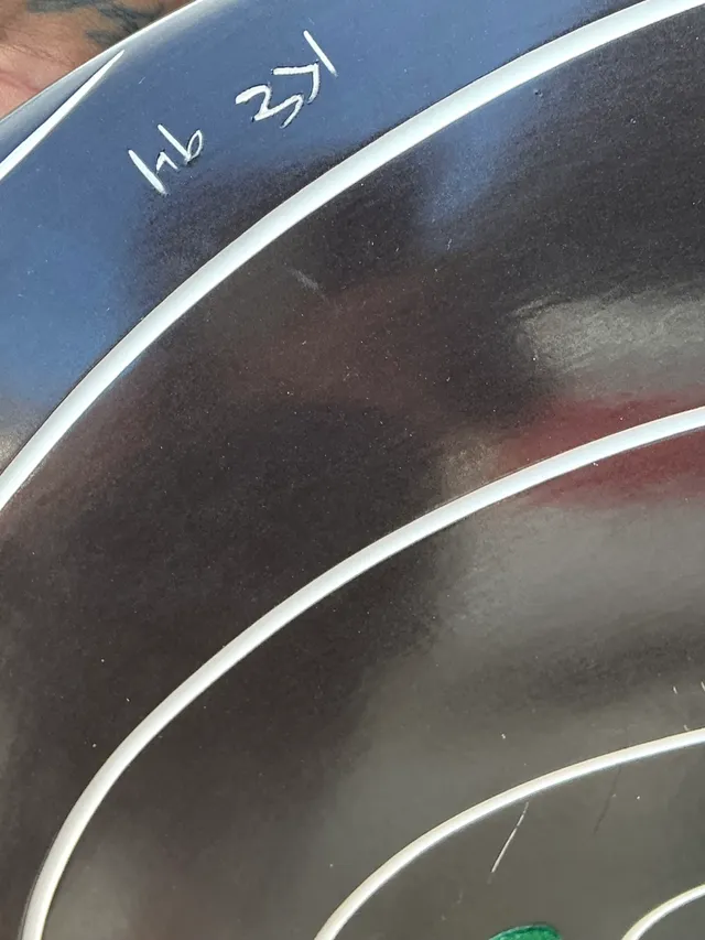 Vintage Monumental Black and White Spiral Ceramic Plate — additional photo 5