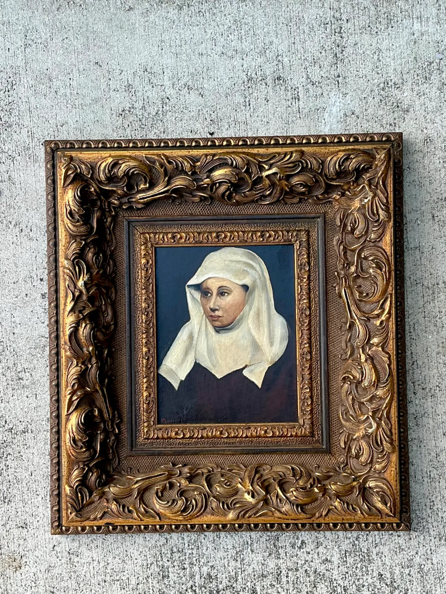 Vintage Framed Portrait Painting of a Woman — additional photo 1
