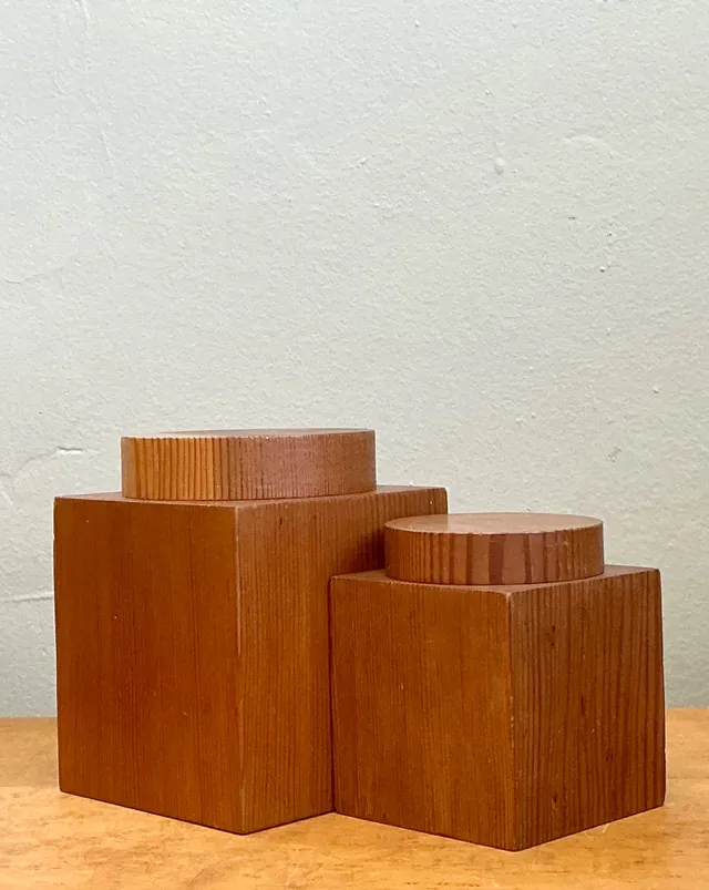 Vintage Square Wood Storage Boxes - Set of 2 — additional photo 6