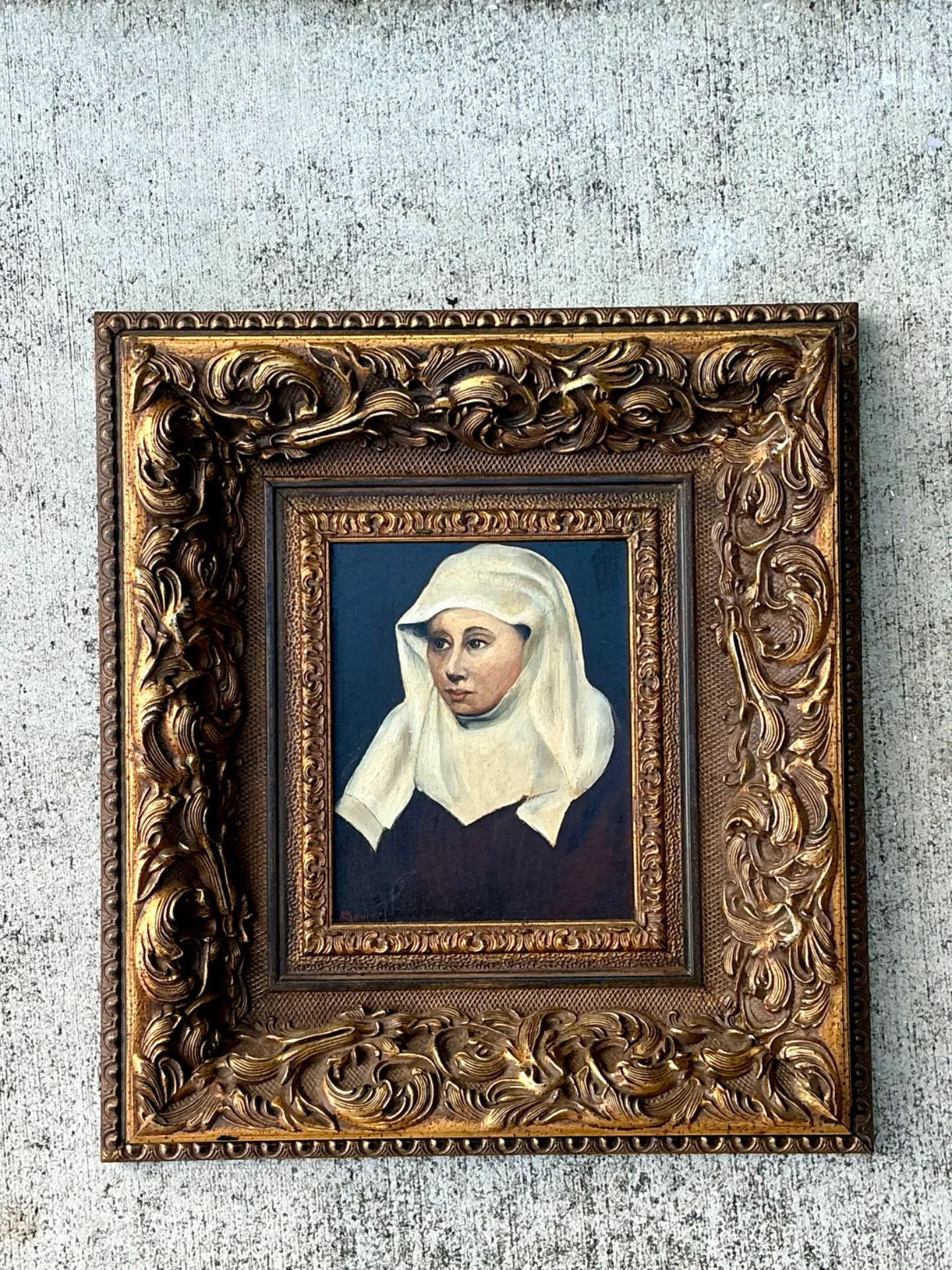 Vintage Framed Portrait Painting of a Woman — additional photo 2
