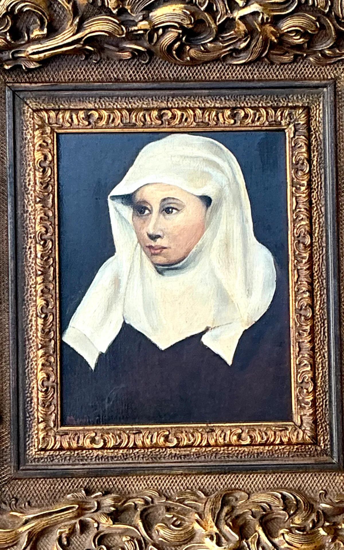 Vintage Framed Portrait Painting of a Woman — additional photo 3