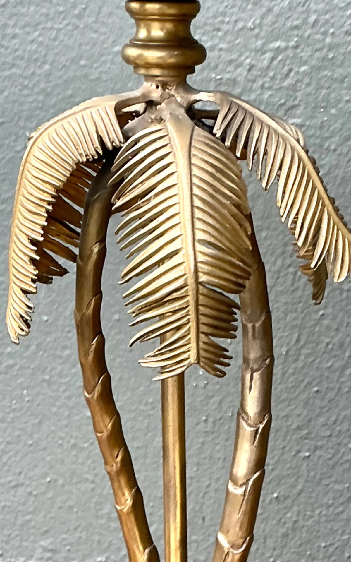 Vintage Palm Tree Brass Table Lamps - Pair — additional photo 6