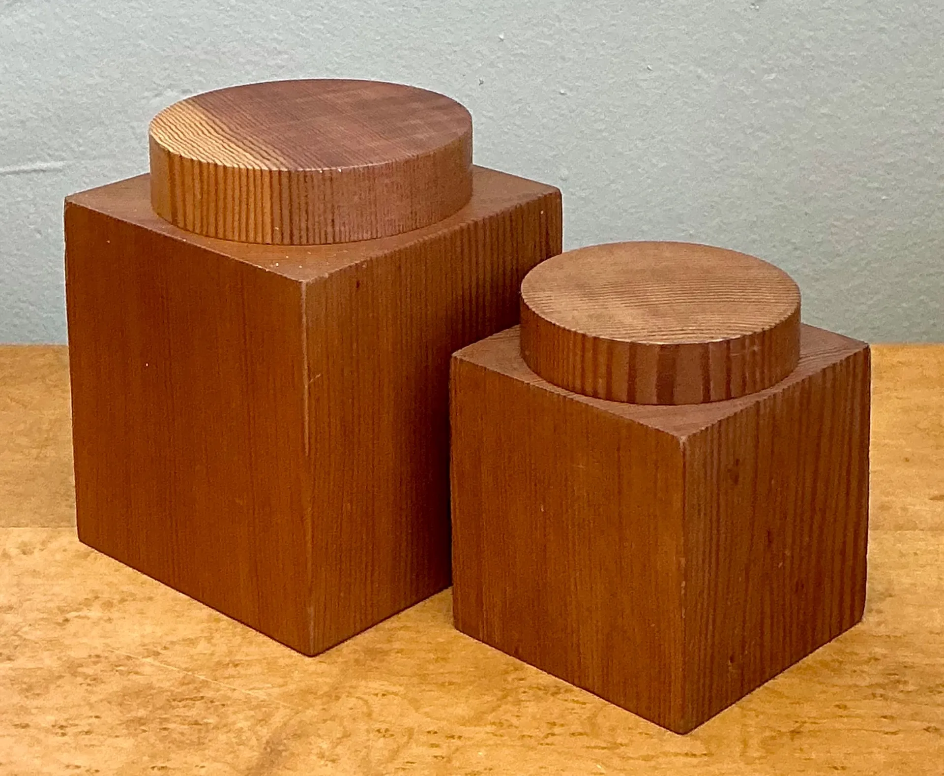 Vintage Square Wood Storage Boxes - Set of 2 — additional photo 7