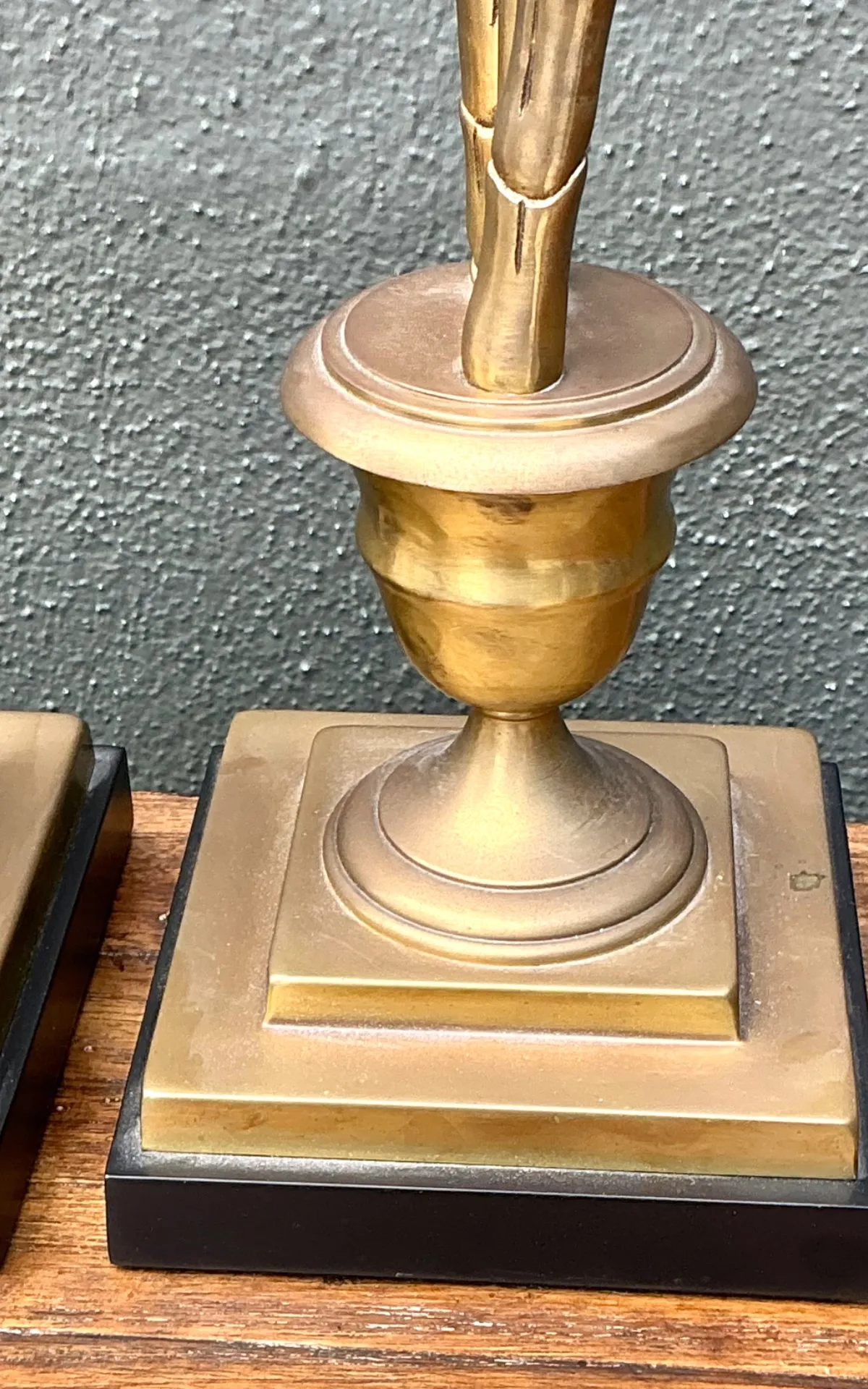 Vintage Palm Tree Brass Table Lamps - Pair — additional photo 8