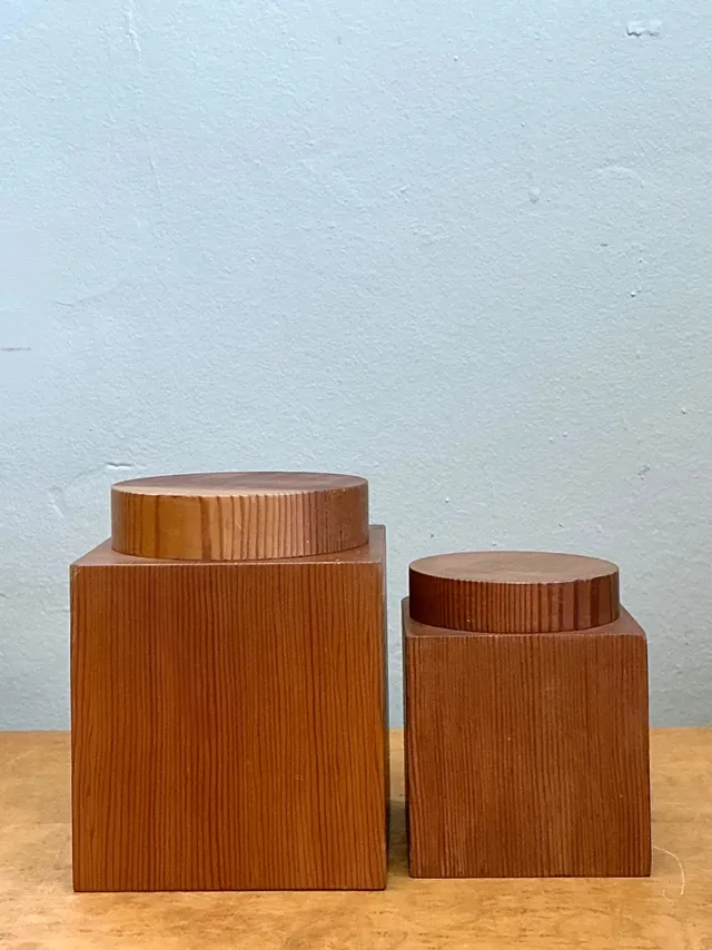 Vintage Square Wood Storage Boxes - Set of 2 — additional photo 4