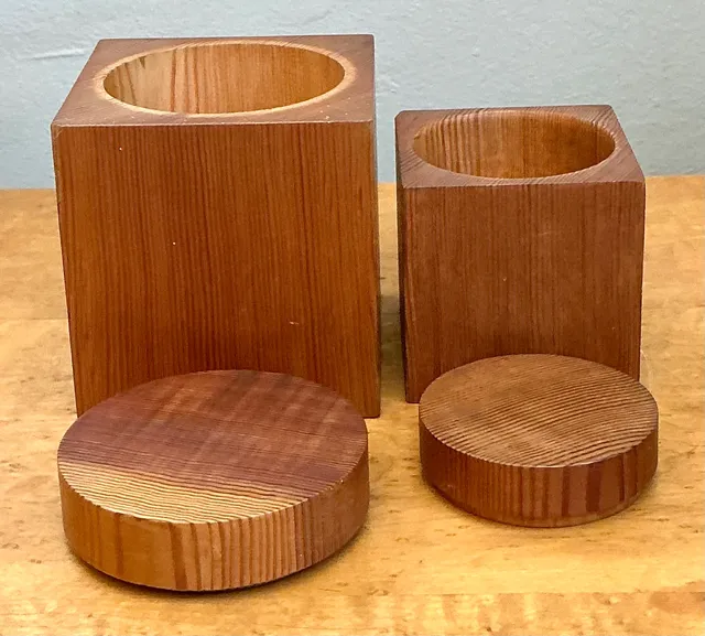 Vintage Square Wood Storage Boxes - Set of 2 — additional photo 3