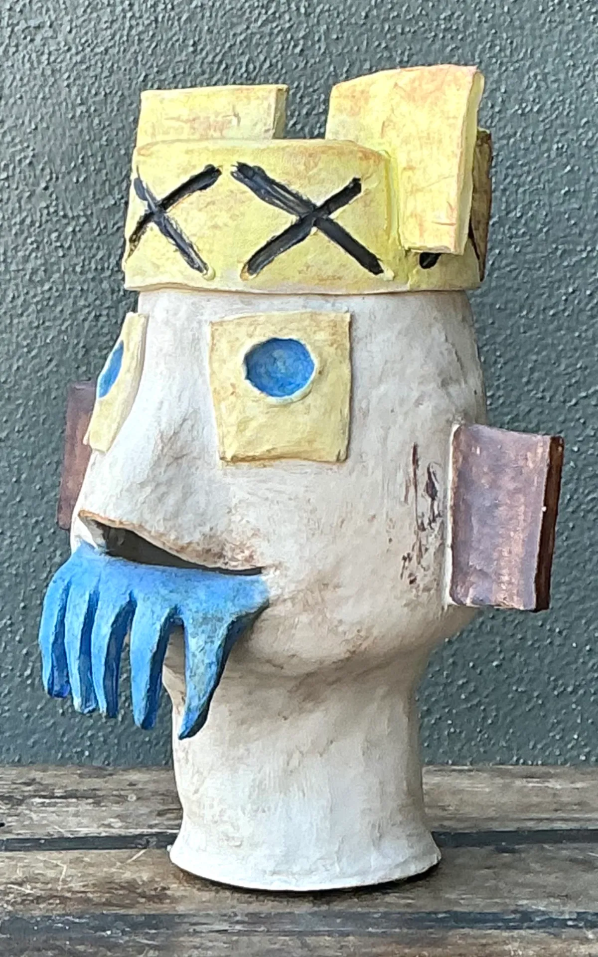 Vintage Abstract Ceramic Bust Sculpture