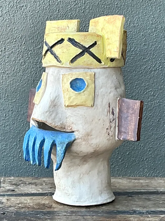 Vintage Abstract Ceramic Bust Sculpture — additional photo 1