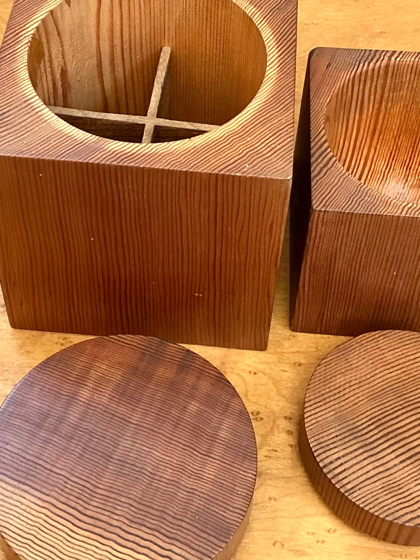 Vintage Square Wood Storage Boxes - Set of 2 — additional photo 8