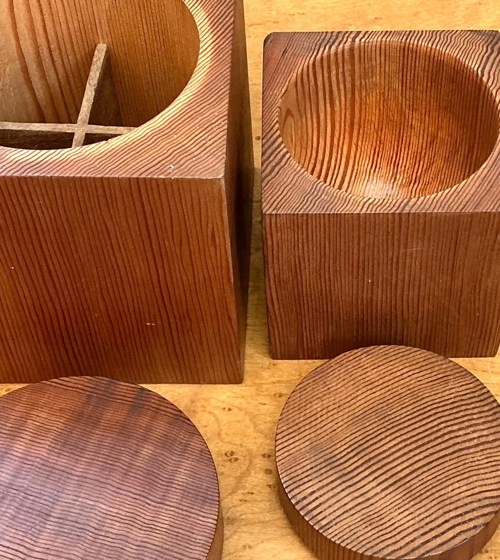 Vintage Square Wood Storage Boxes - Set of 2 — additional photo 5